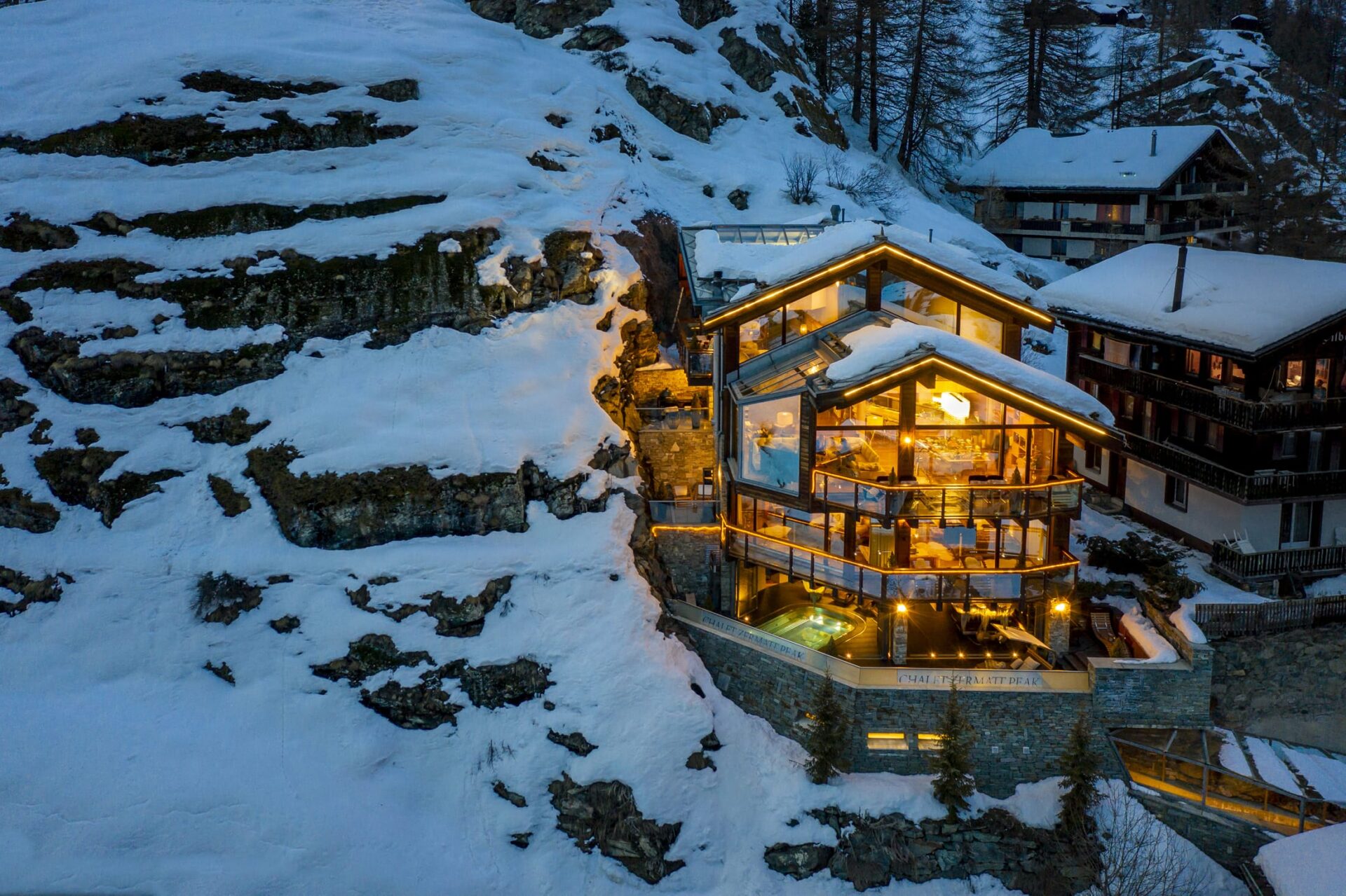 A Chalet front on full view