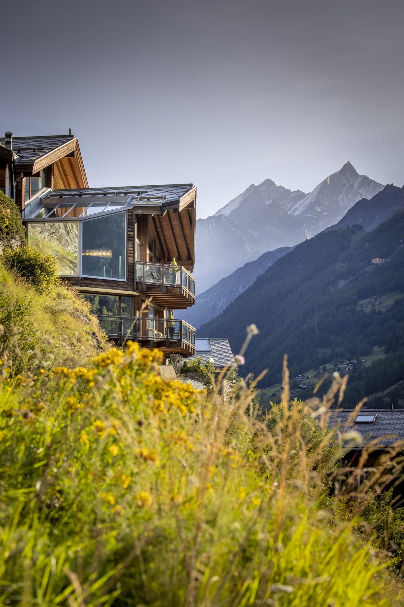 a. Chalet Summer with flowers landscape – social