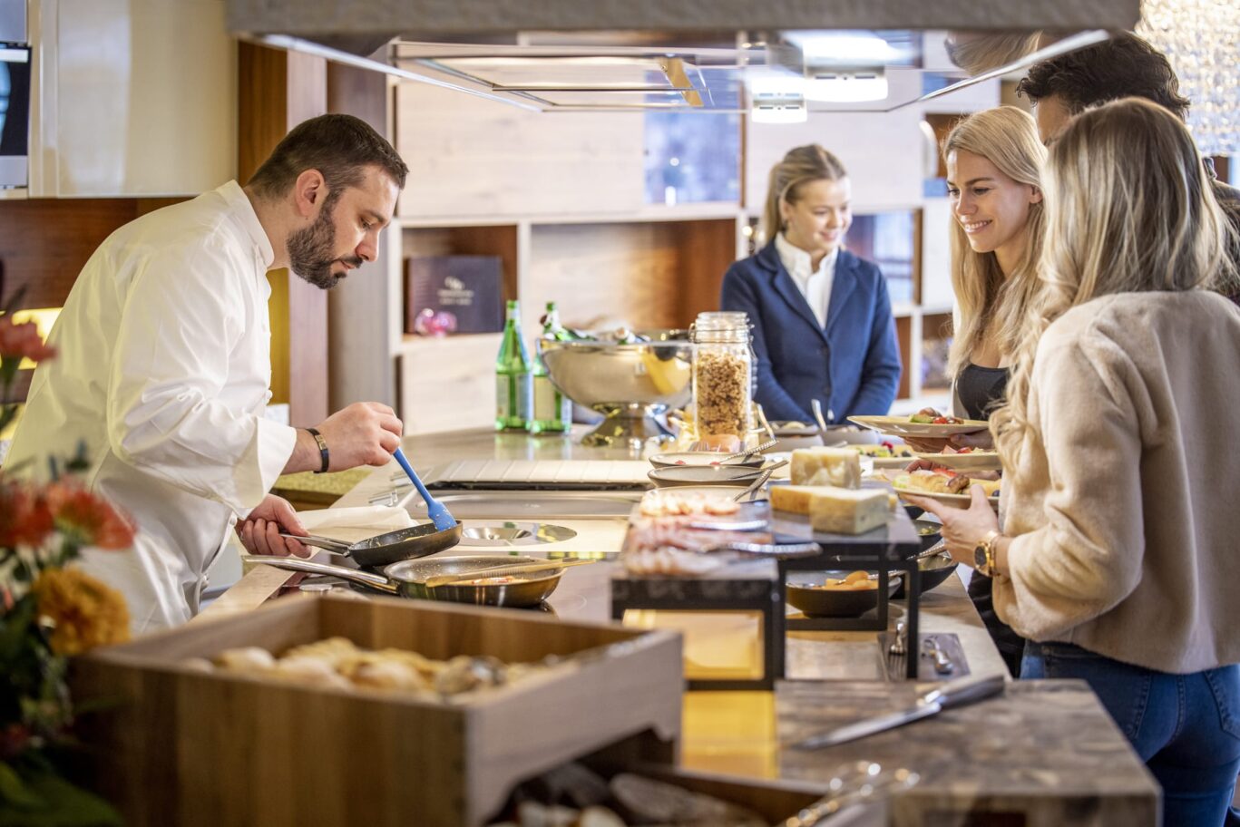 breakfast buffet with chef